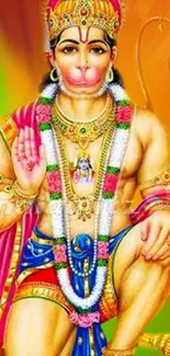 Vibrant depiction of Lord Hanuman, showcasing devotion and cultural art.