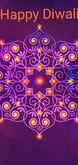 Vibrant Diwali mandala wallpaper design.