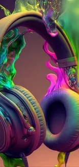 Vibrant headphones with colorful splash art.