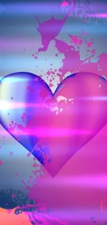 Vibrant abstract heart wallpaper with colorful gradients.