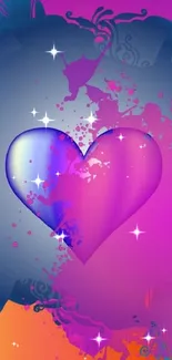 Vibrant heart with colorful, abstract gradient design.