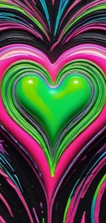 Colorful abstract heart design wallpaper