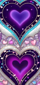 Vibrant heart design with glitter effects