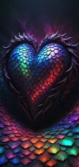 Colorful heart scales wallpaper with vibrant design