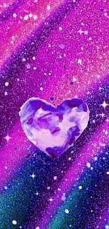 Vibrant galaxy wallpaper with heart design.