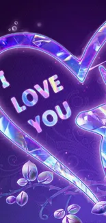 Illustrated heart with 'I love you' and vibrant colors.