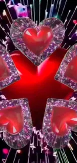 Colorful heart pattern with dynamic effect.