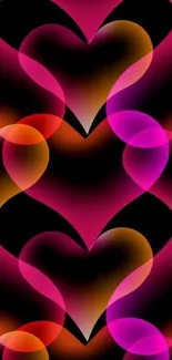 Vibrant abstract heart pattern wallpaper.