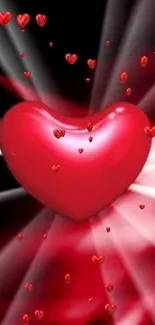 Vibrant red heart on dynamic, glowing background with black and red tones.