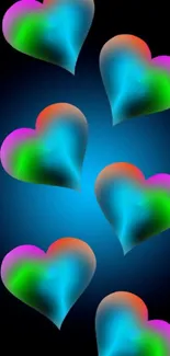 Colorful heart-themed wallpapers for mobile with vibrant designs.