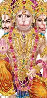 Colorful Hindu deity artwork with intricate details and vibrant hues.