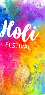 Colorful Holi festival mobile wallpaper with vibrant hues.