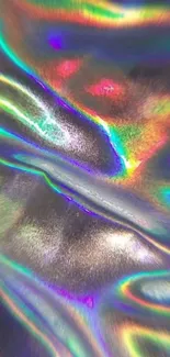 Vibrant holographic wallpaper with dynamic color spectrum.