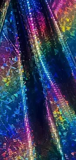 Vibrant holographic texture with shiny, colorful hues for mobile wallpaper.