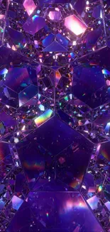 Holographic purple abstract pattern with vibrant gem-like textures.