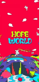 Colorful abstract Hope World art wallpaper.