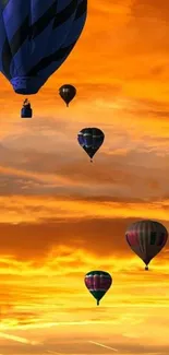 Vibrant hot air balloons during a stunning sunset.