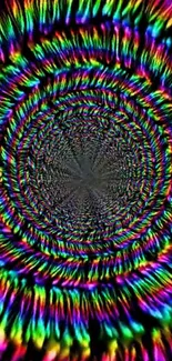 Vibrant, hypnotic spiral with multicolored illusion.