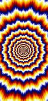 Vibrant spiral pattern with bold colors creating a hypnotic effect.