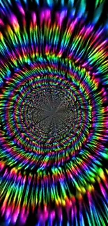 Hypnotic rainbow spiral wallpaper with vibrant colors.