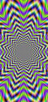 Vibrant spiral with optical illusion effect on a mobile wallpaper.