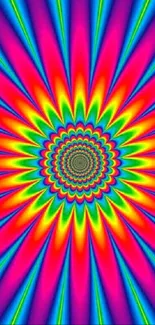 Vibrant colorful hypnotic spiral art wallpaper for mobile.