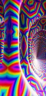 Vibrant hypnotic tunnel with kaleidoscope patterns