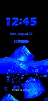 Vibrant ice blue animated wallpaper for phones.