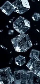 Floating ice cubes against a dark background, creating a chilling effect.