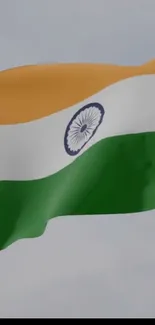 Indian flag wallpaper with orange, white, and green tricolor.