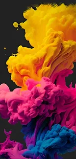 Vibrant ink splash wallpaper with colorful abstract design.