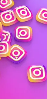 Vibrant Instagram icons with purple gradient background.