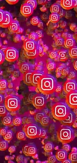 Red and pink vibrant Instagram icon wallpaper.