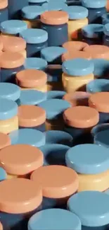 Colorful abstract pattern of jars as phone wallpaper.