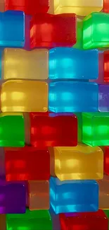 Colorful jelly blocks stacked in vibrant art wallpaper.
