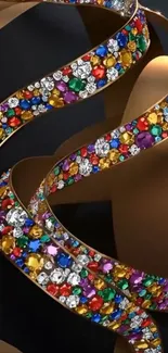 Colorful jewel-adorned spiral design.