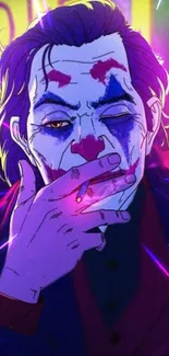 Anime-inspired Joker art with vibrant colors.