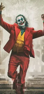 Joker art wallpaper with vibrant colors.