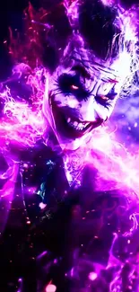 Electric Joker wallpaper with vibrant purple energy and dynamic art design.