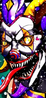 Vibrant joker clown wallpaper with vivid colors and artistic design.