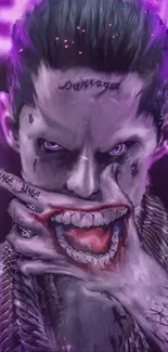 Vibrant Joker fan art with a purple theme.