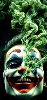 Joker with green smoke art wallpaper