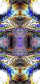 Vibrant kaleidoscope abstract art with symmetrical colorful patterns.
