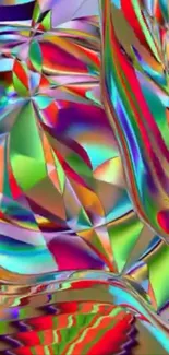 Vibrant multicolor abstract wallpaper with kaleidoscopic patterns.