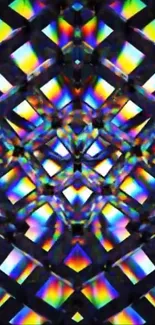 Vibrant kaleidoscope geometric wallpaper