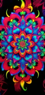 Colorful kaleidoscope art wallpaper with vibrant patterns.