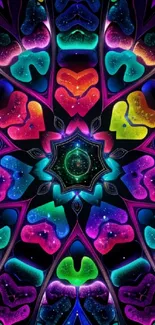 Vibrant kaleidoscope wallpaper with psychedelic patterns.