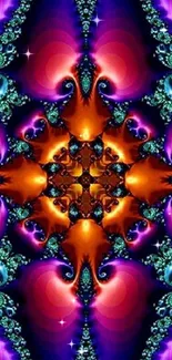 Vibrant kaleidoscope art wallpaper with bold patterns and colors.