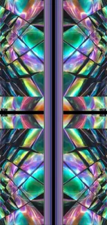 Colorful kaleidoscope art wallpaper with abstract geometric patterns.