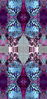 Vibrant kaleidoscope pattern with abstract geometric shapes.